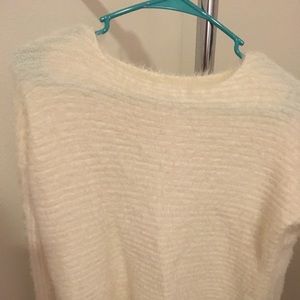 White fluffy sweater